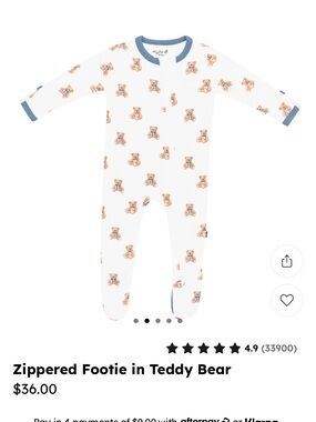 Kyte Baby Zipper Footed One-Piece Pajamas